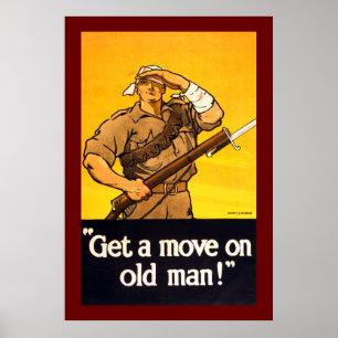 Poster Obtenha um movimento no ancião