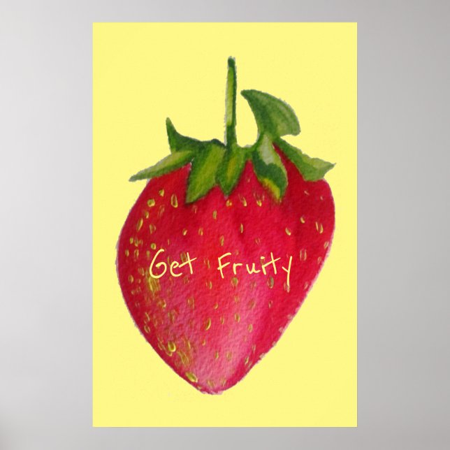 Poster Obter o slogan Fruicy Strawberry fruta pop (Frente)