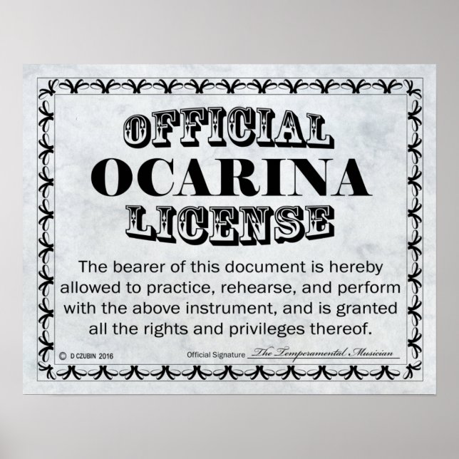 Poster Ocarina License (Frente)
