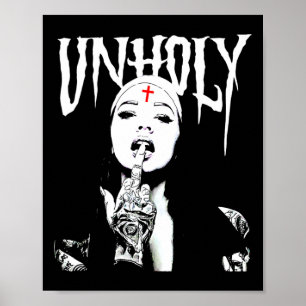 Poster Occulto, gótica, nun satânico escura, tatuagens, n