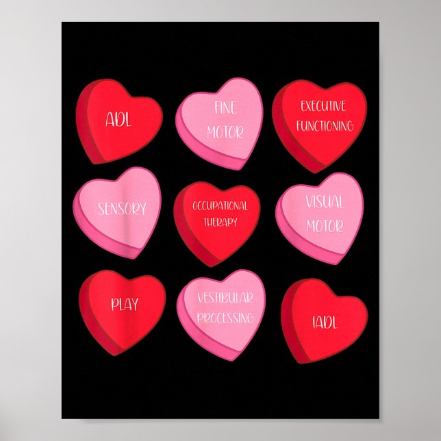Poster Occupational Therapy Heart Candy Valentine Day Ot  (Frente)