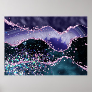 Poster *~* Ocean Agate Celestial GLITTER AP8