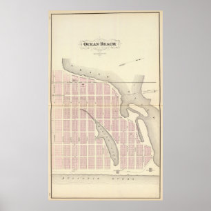 Póster Ocean Beach, Nova Jersey