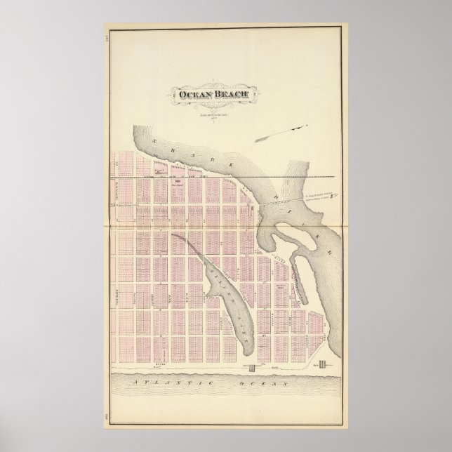 Póster Ocean Beach, Nova Jersey (Frente)