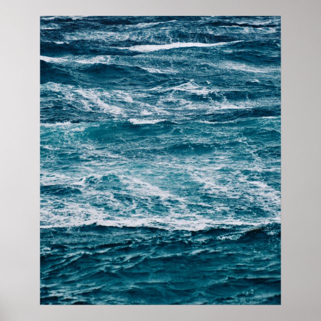 Poster Ocean Beach Waves Nature Photo (Frente)