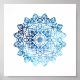 Poster Ocean Blue Watercolor Mandala