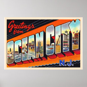 Poster Ocean City New Jersey NJ - Letra grande