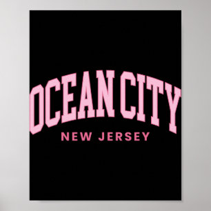 Poster Ocean City Nova Jersey Nj Retro Préppy Retrô Mulhe