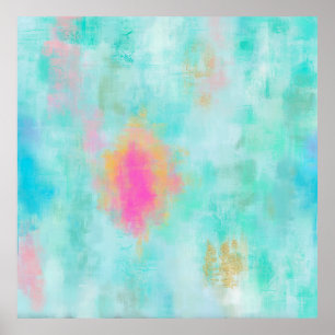 Poster Ocean Joyride - Abstrato de Turquesa Azul