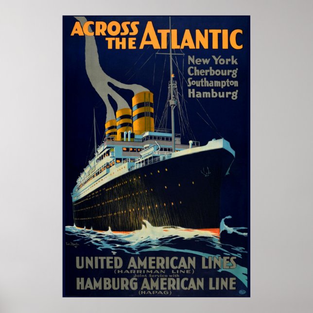 POSTER OCEAN LINER EUROPE AMÉRICA (Frente)