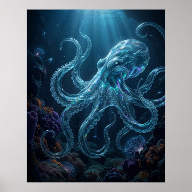 Poster Ocean Octopus Abyssal Depths (Frente)