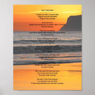 Póster Ocean Sunset "Faça Mesmo Assim"