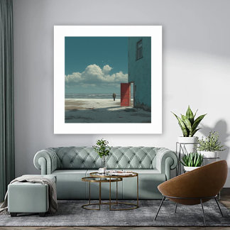 Poster Ocean View - A Man Stands Staring at Ocean