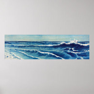 Poster Ocean Waves de Uehara Konen (1878-1940)