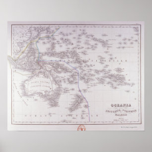 Póster Oceania (Austrália, Polinésia, e Malaysia)