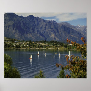 Póster Oceânia, Nova Zelândia, Ilha Sul, Queenstown.