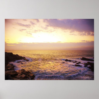 Póster Oceano Atlântico no nascer do sol, vista de Portla