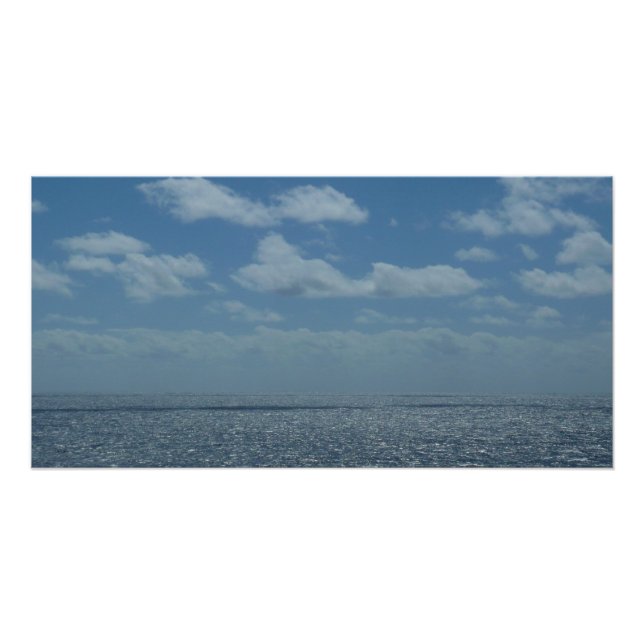 Póster Oceano Azul do Mar de Caribe Sunny (Frente)
