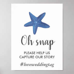 Poster Oceano da estrela do mar   que Wedding o sinal de