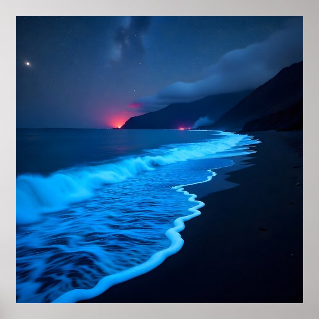 Poster "Oceano de Luz: Sonhos Bioluminescentes" (Frente)