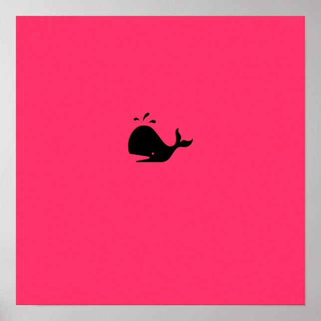 Póster Oceano Glow_black-on-red Baleia (Frente)