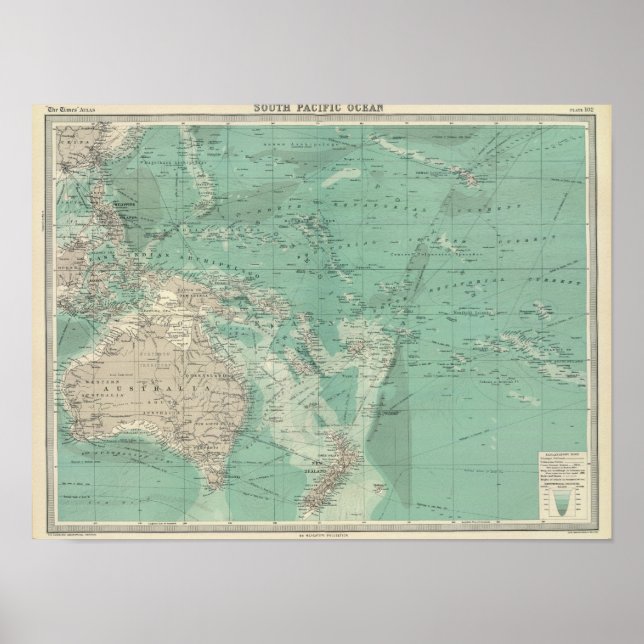 Póster Oceano Pacífico Sul (Frente)