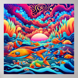 Poster Oceano Psicodélico