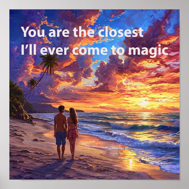 Poster 💕 Oceano Romance Casal Amor Citação de Wall de Di (Frente)
