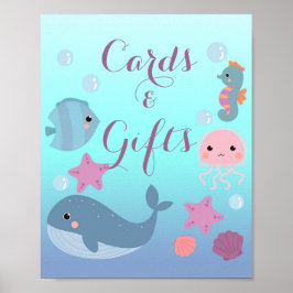 Poster "Oceano sob o mar Garotas-Chá de fraldas-presentes