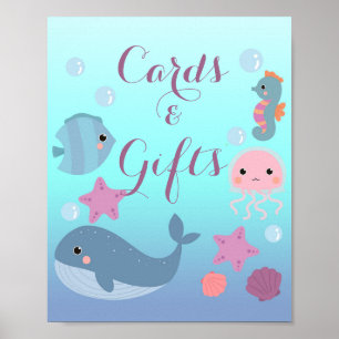 Poster "Oceano sob o mar Garotas-Chá de fraldas-presentes