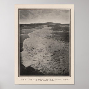 Póster Oceano sul das rochas da casa do penhasco