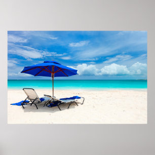 Póster Oceano Verde com Areia Branca