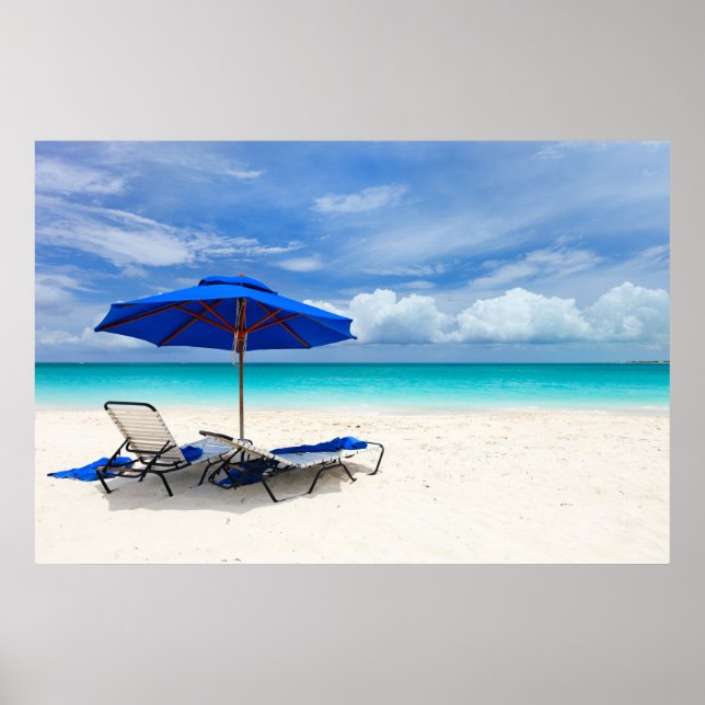 Póster Oceano Verde com Areia Branca (Frente)