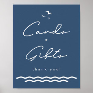 Poster OCEANSIDE Beach Tropical Navy Cards & Gifts Sign