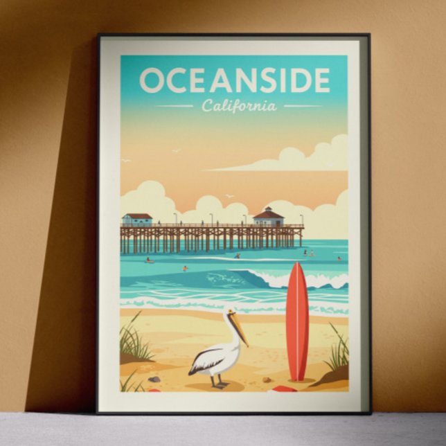 Poster Oceanside Califórnia Antiga (Criador carregado)