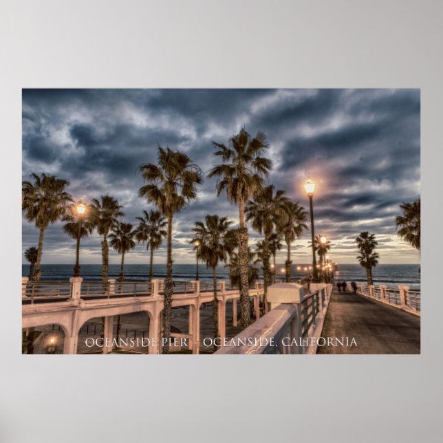 Póster Oceanside Pier no pôr do sol (Frente)
