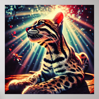 Poster Ocelot Luminoso - Arte Ligeira Mística
