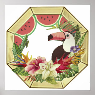 Poster Octagon Toucan Wall Art do convidado