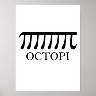 Poster Octopi - Engraçado Pi Octopus Math