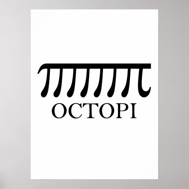 Poster Octopi - Engraçado Pi Octopus Math (Frente)