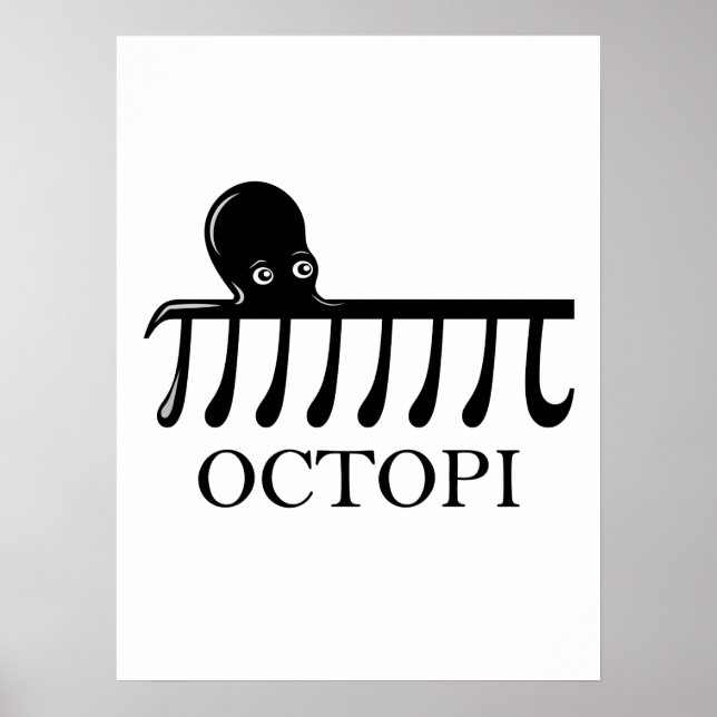 Poster Octopi - Engraçado Pi Octopus Math (Frente)