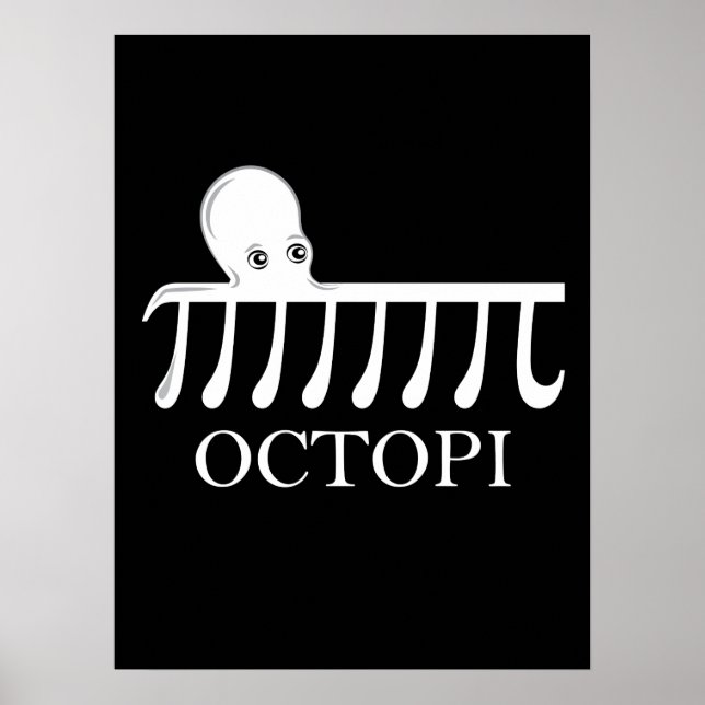 Poster Octopi - Engraçado Pi Octopus Math (Frente)