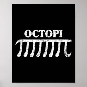 Poster Octopi Engraçado Presente Para Amantes De Matemáti