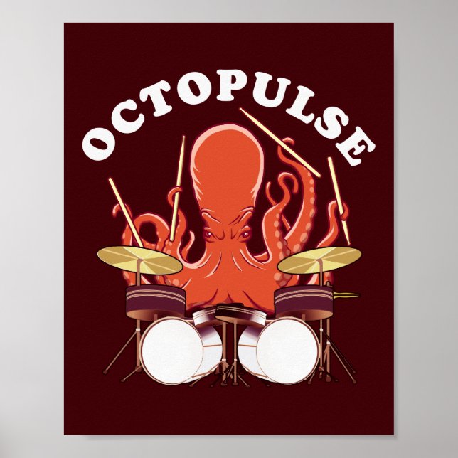 Poster Octopulso | Polvo Drummer (Frente)