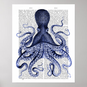 Poster Octopus azul