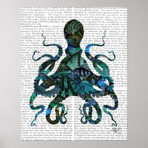 Poster Octopus Azul Fishy