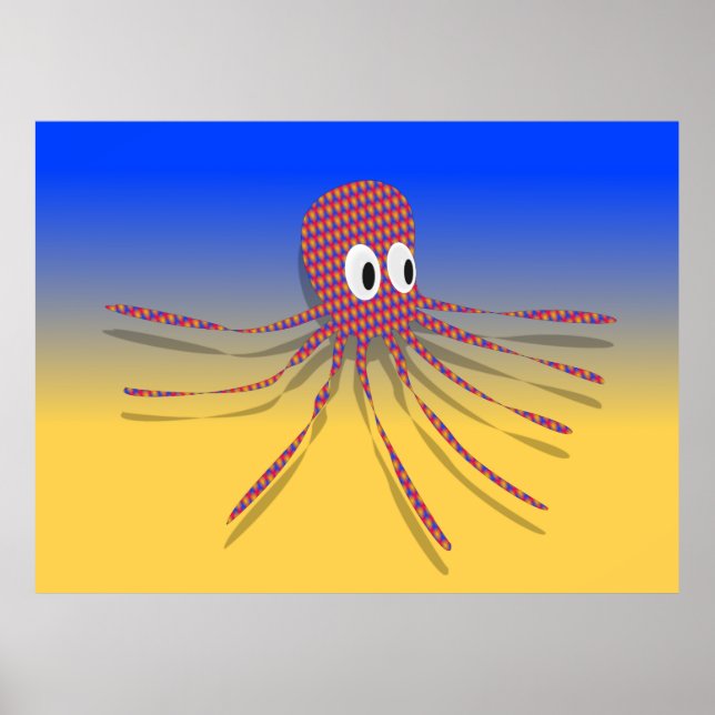 Poster Octopus Colorido (Frente)