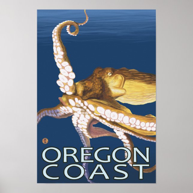 Póster Octopus da Costa do Oregon (Frente)
