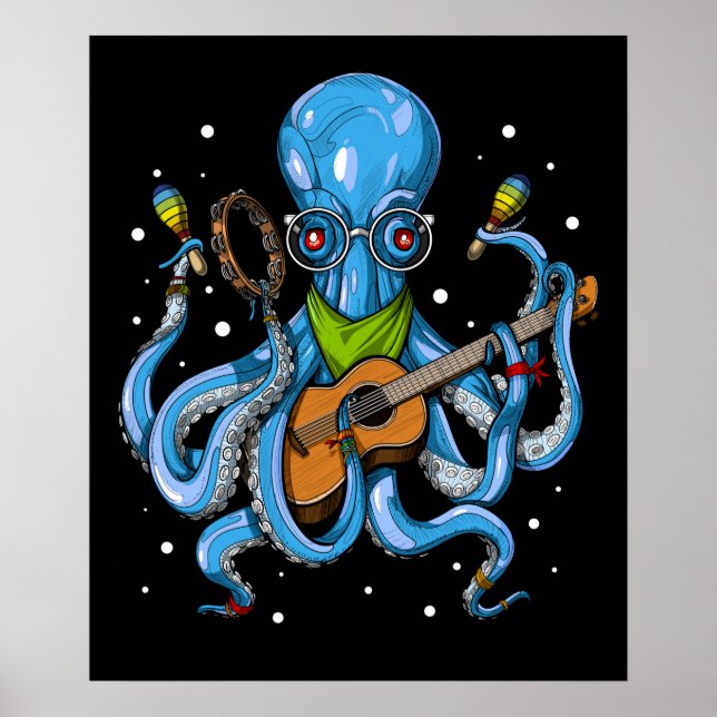 Poster Octopus Hippie (Frente)