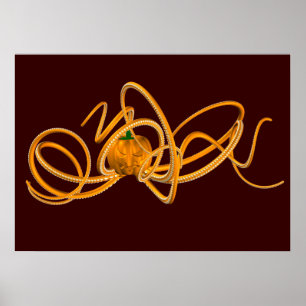 Póster Octopus laranja